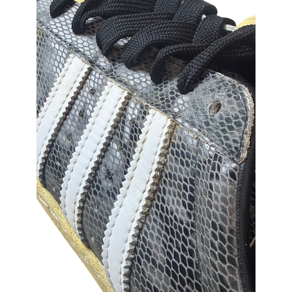Adidas Superstar 80s Snake Skin Black White Gold Shell Toe Mens Size 11 New - Picture 7 of 11